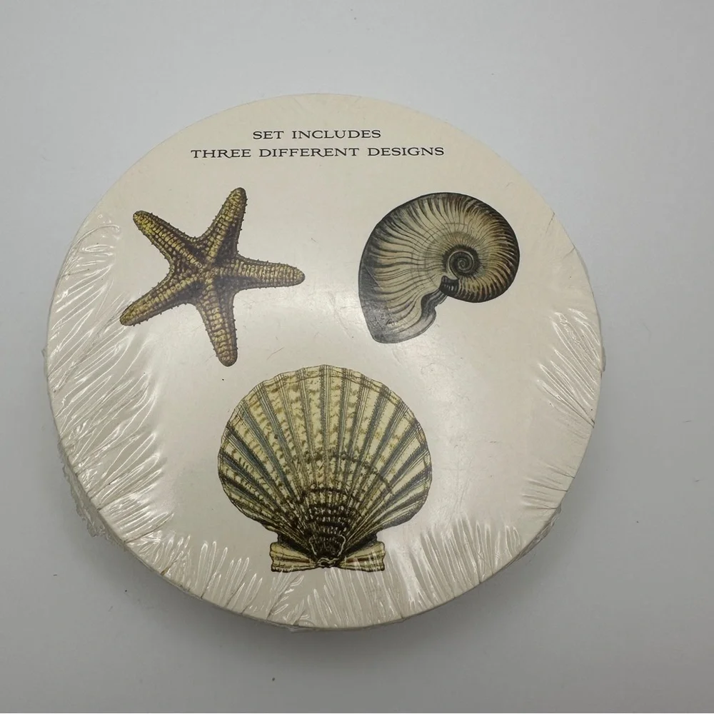 Cake Kitchen Papers Starfish Coasters - Cream Nautical Beach Surf Beachcomber